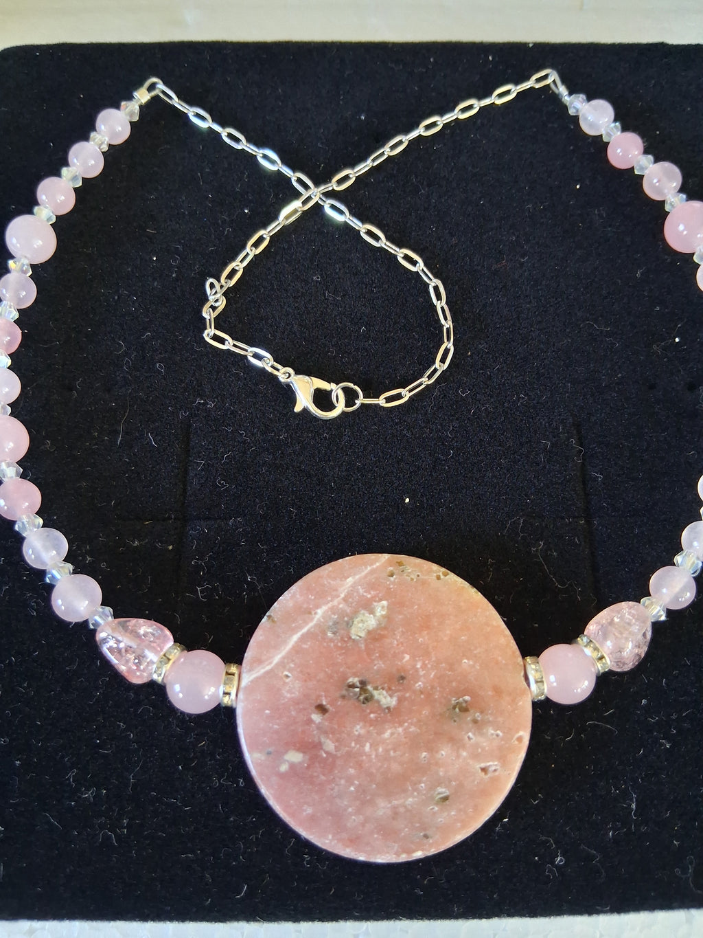 Mother of Pearl + Quartzite + Crystal Necklace